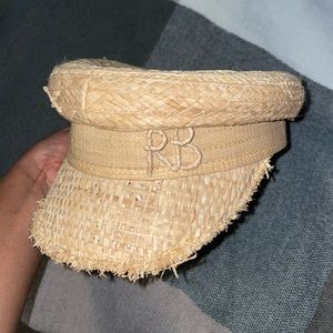 RUSLAN BAGINSKIY Embroidered-logo Straw Baker Boy Cap